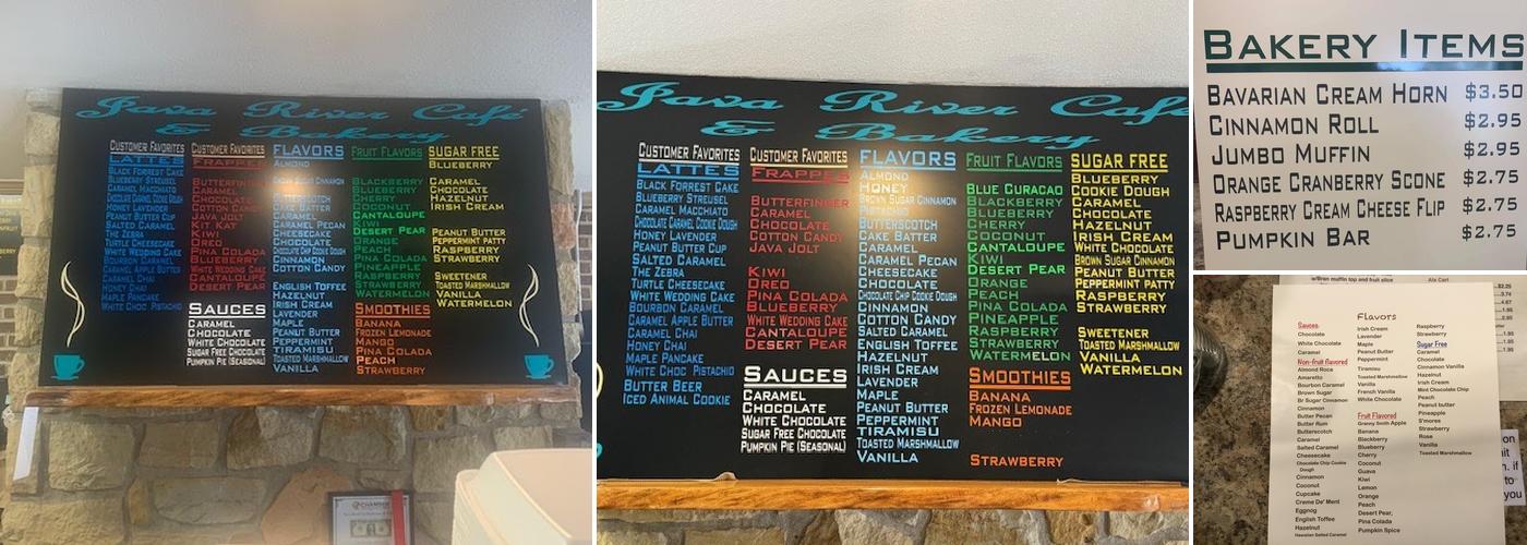 Java River Cafe & Bakery Menu