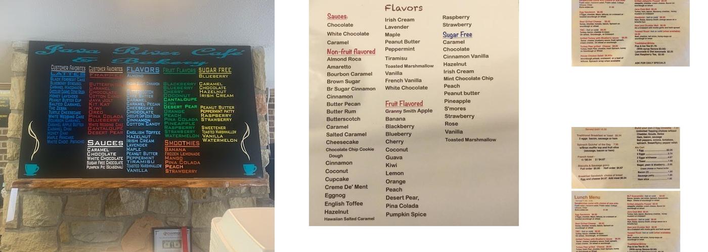 Java River Cafe & Bakery Menu