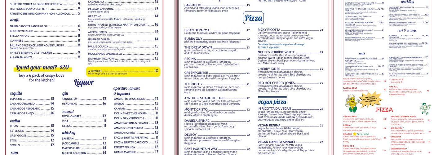 Paulie Gee's Short North Menu