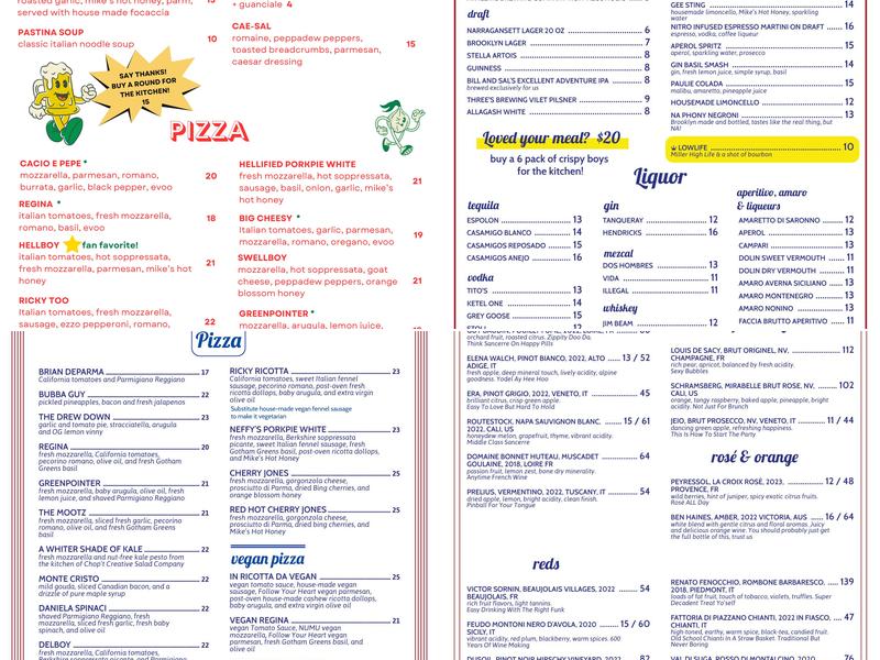 Paulie Gee's Short North Menu