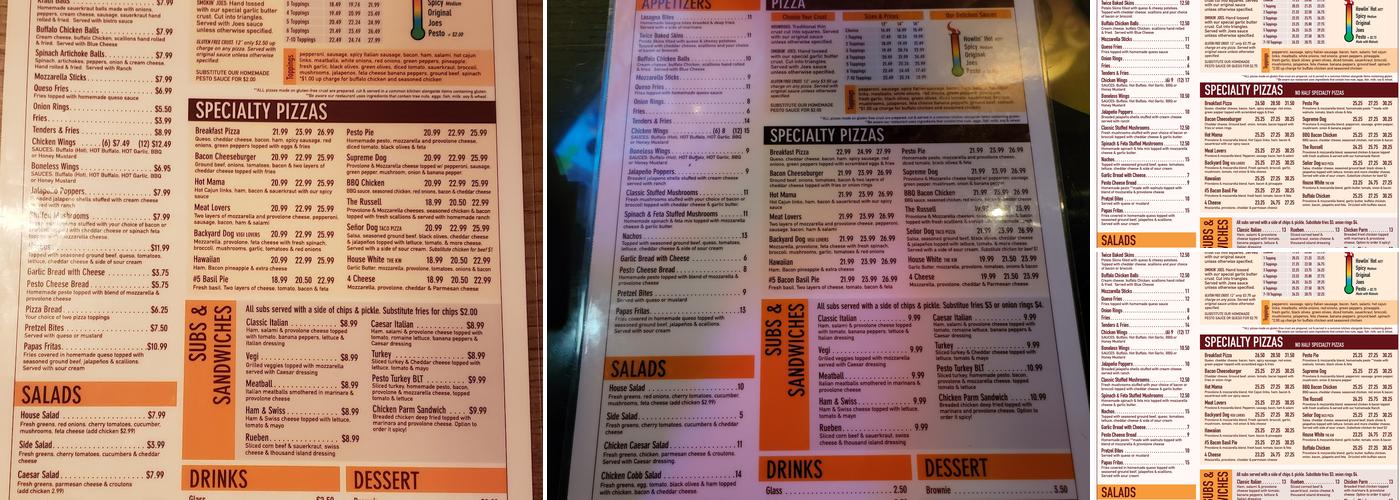 Hounddog's Pizza Menu