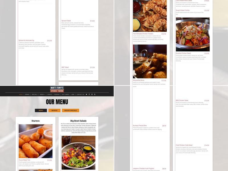 Matt and Tony's Kitchen x Tavern Menu