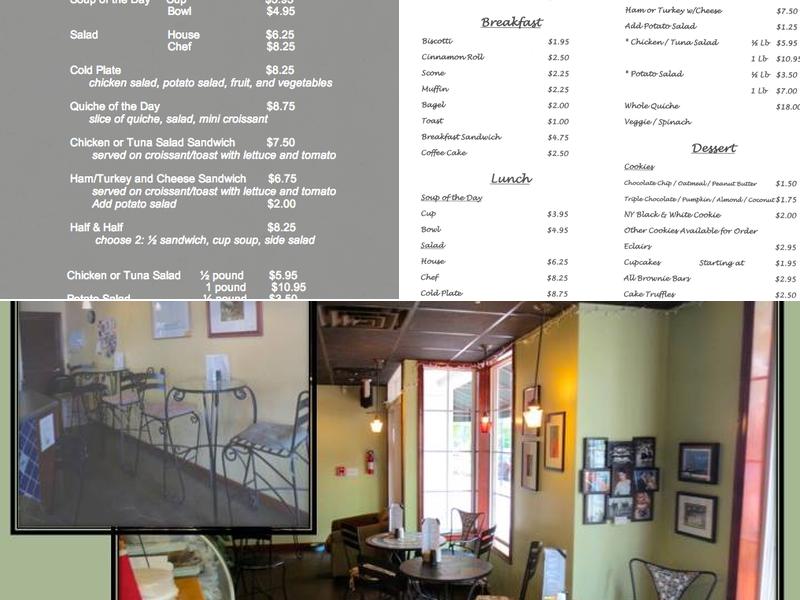 Chocollage Bakery and Cafe Menu