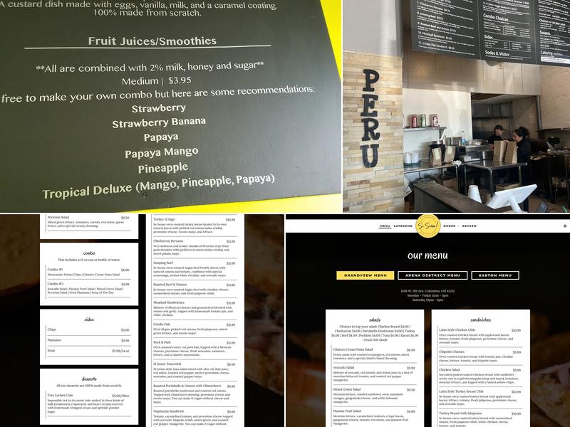 Si Señor Peruvian Sandwiches Menu