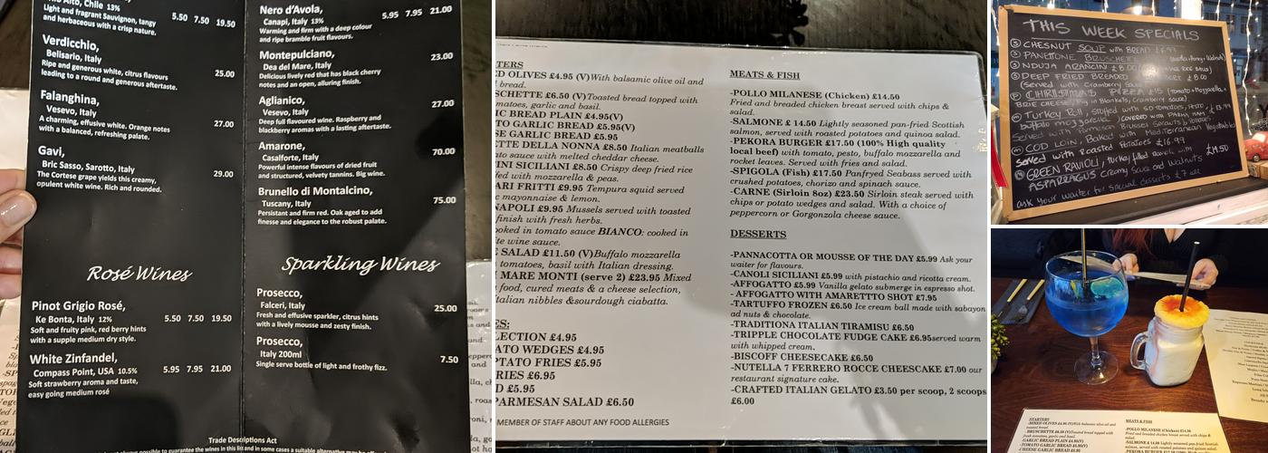 La Pekora Nera UK Menu