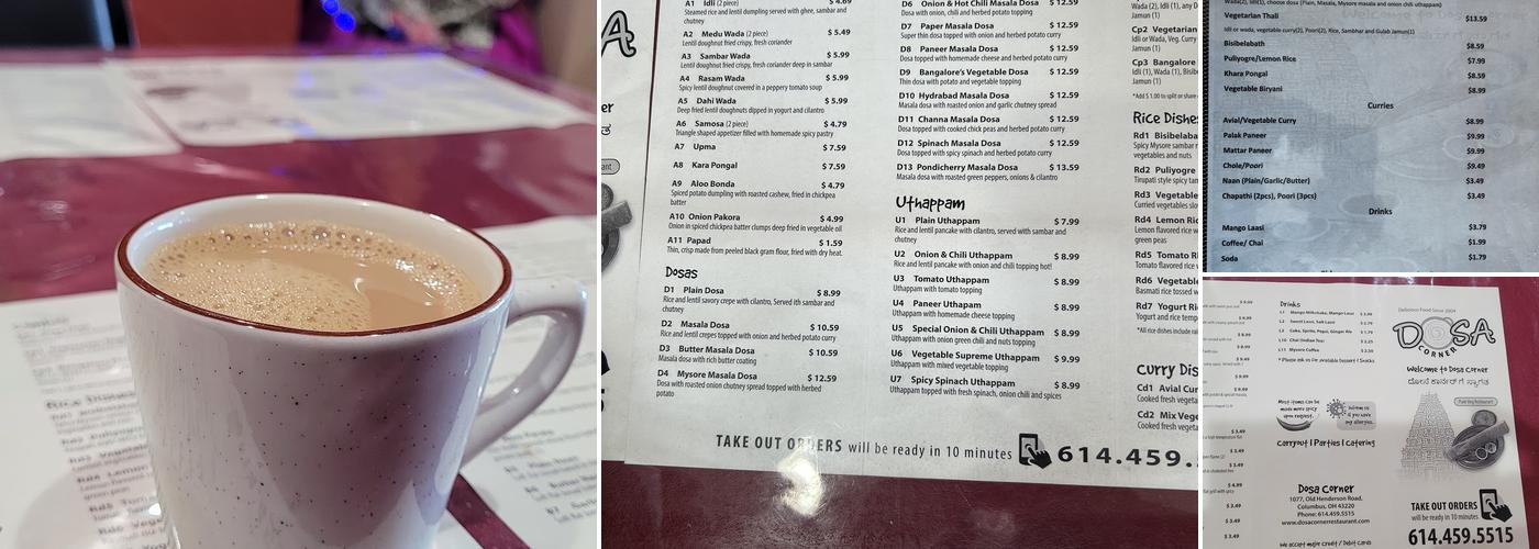 Dosa Corner Menu