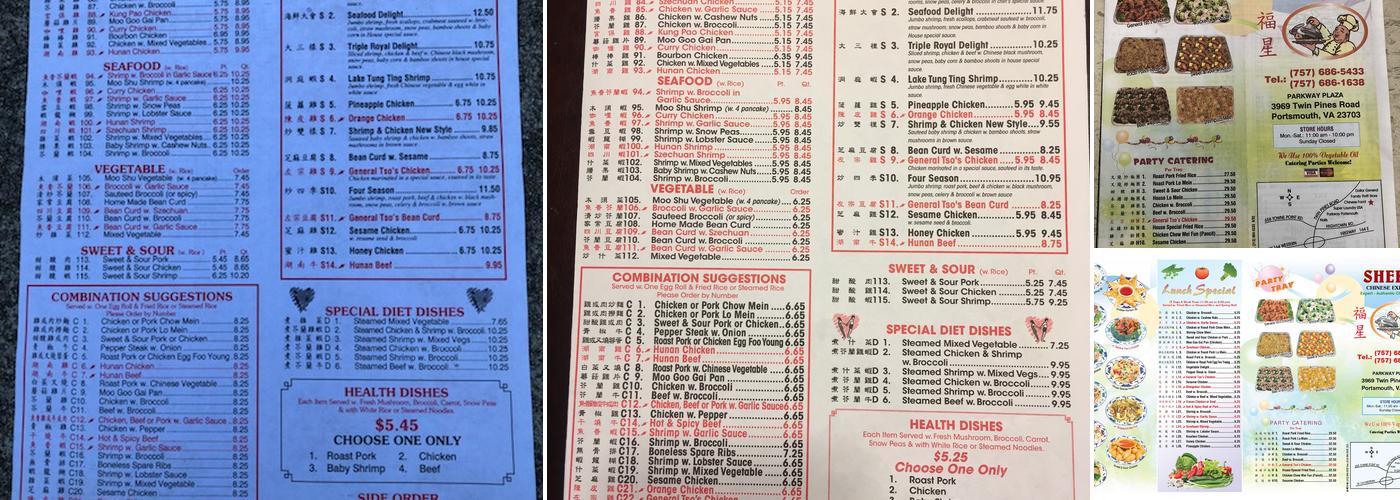 Shek's Chinese Express Menu