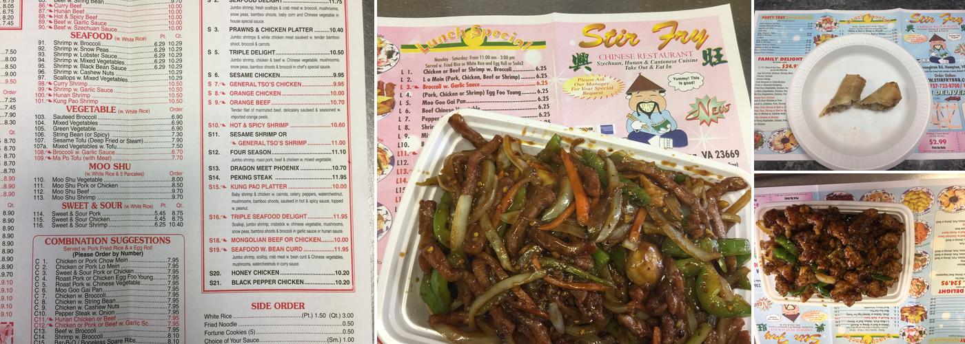 Stir Fry Menu
