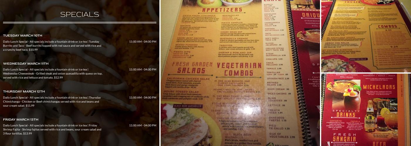 Fiesta Mariachi Menu