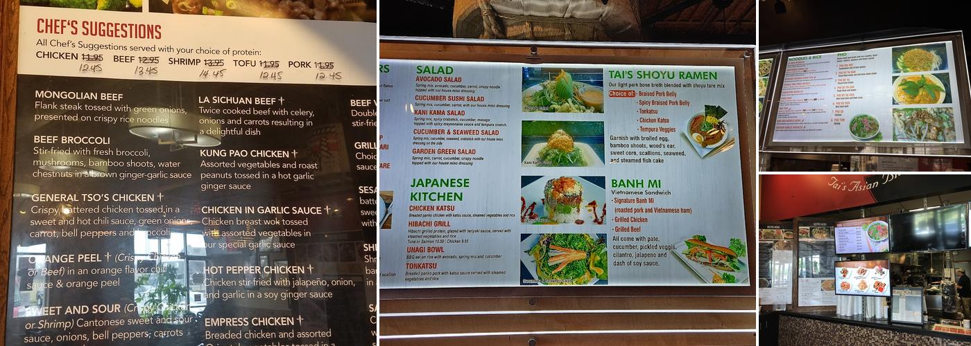 Tai's Asian Bistro & Sushi Menu