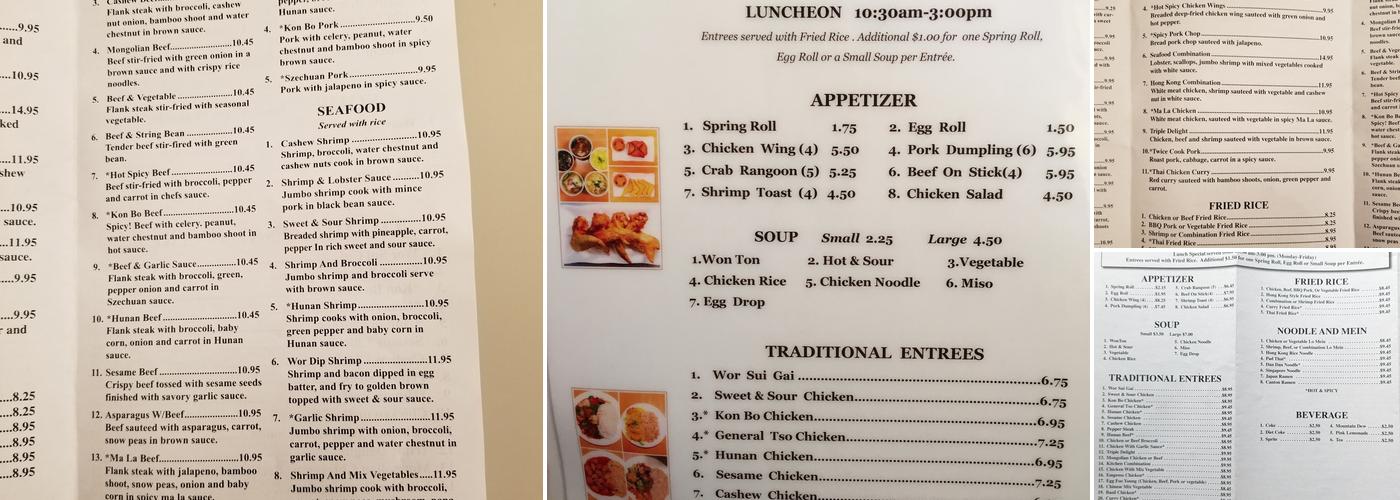 Asian Kitchen Menu