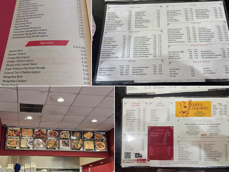 Golden Chopsticks Menu