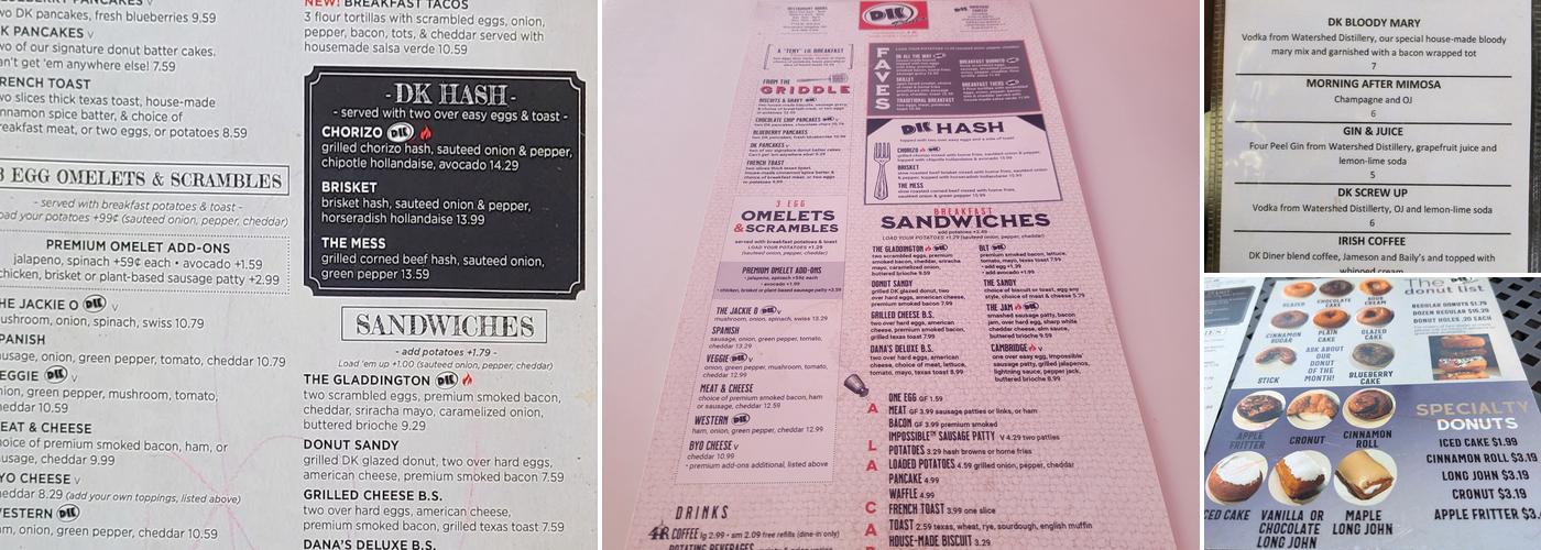 DK Diner Menu