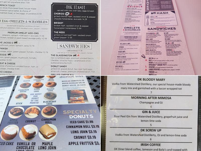 DK Diner Menu