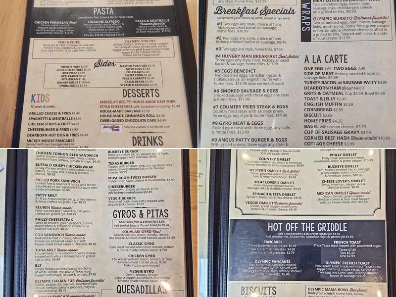 The Olympic Diner Menu