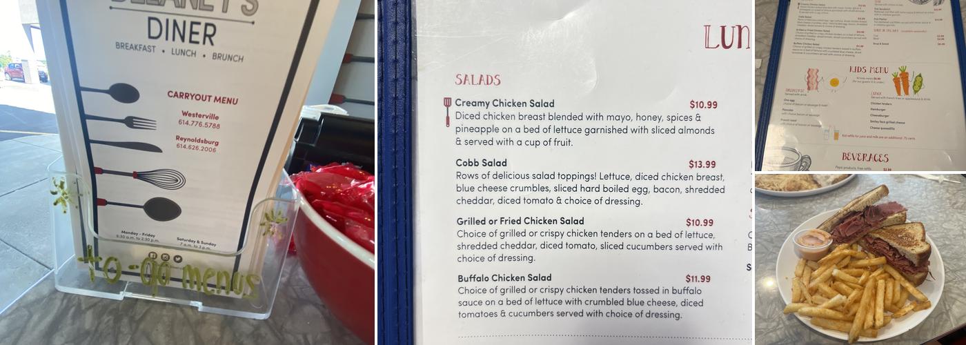 Delaney's Diner Menu