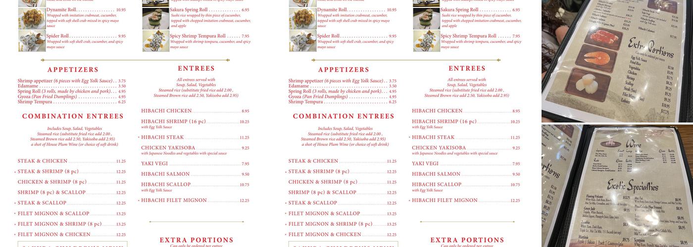 Sakura Menu