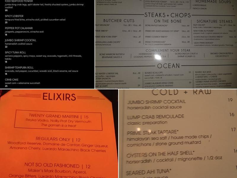 Mitchell's Steakhouse Menu