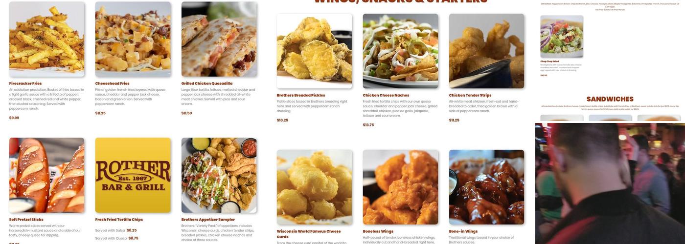 Brothers Bar & Grill Menu
