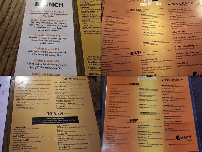 Double Take Bar & Grill Menu