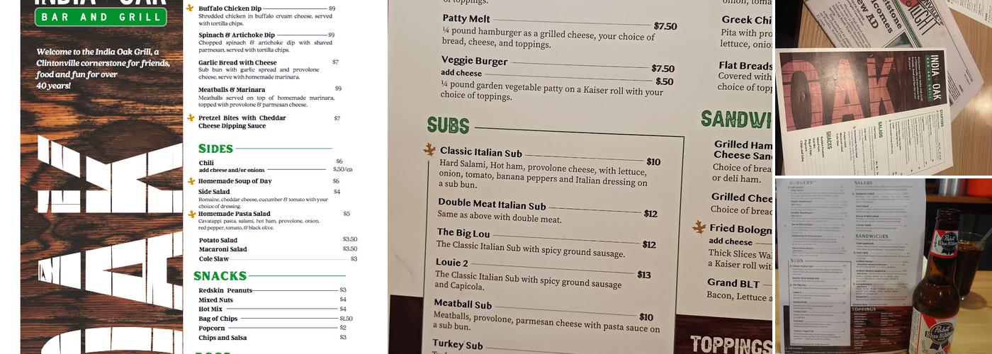 India Oak Grill Menu