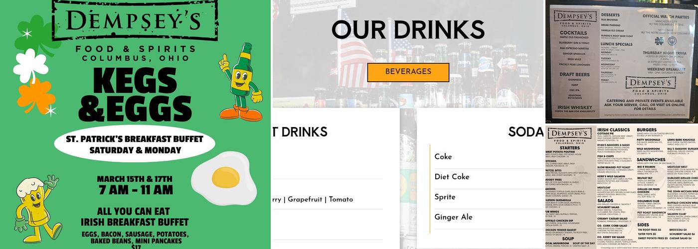 Dempsey's Food & Spirits Menu