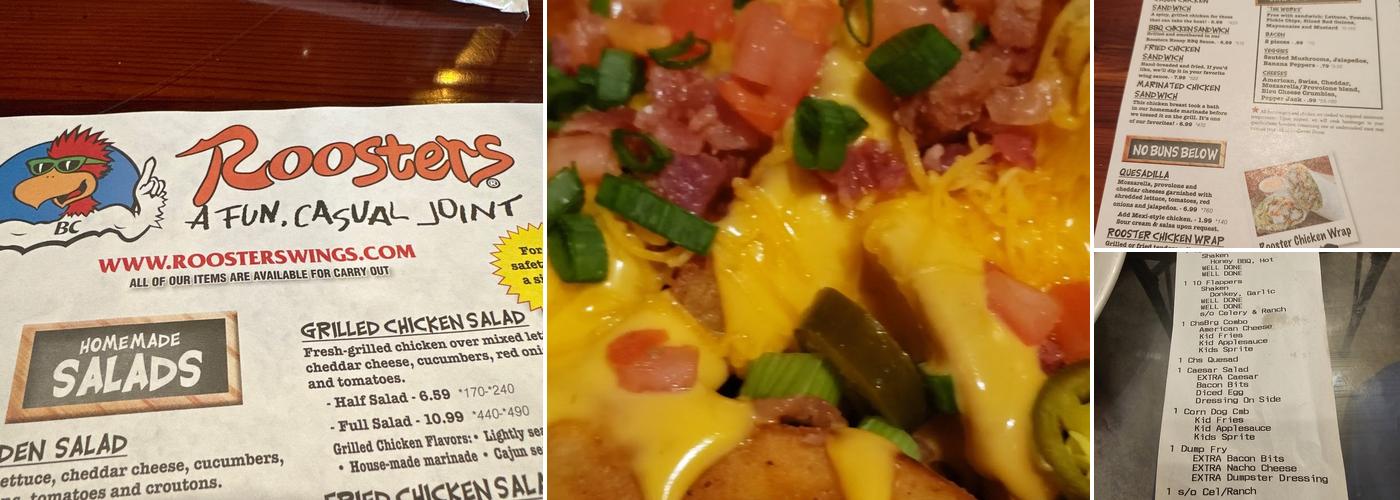 Roosters Menu