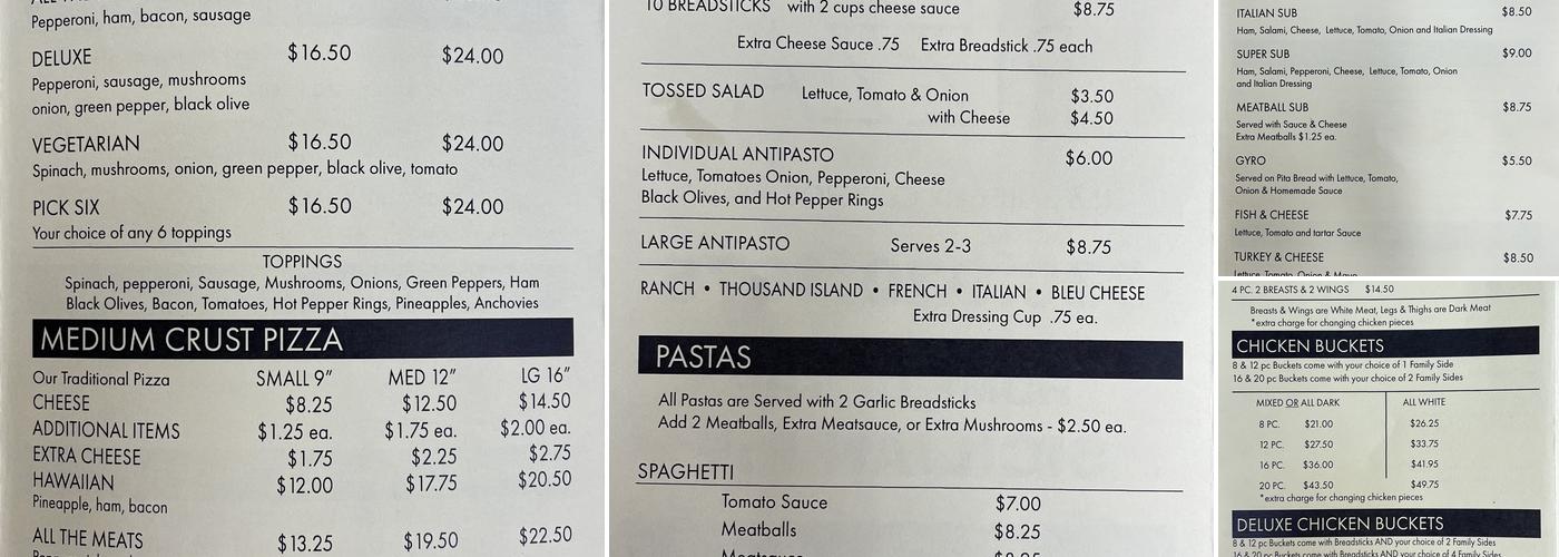 Mark & Philly's Menu