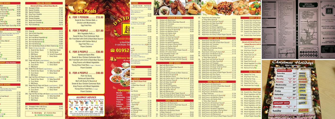 David Chiu Menu