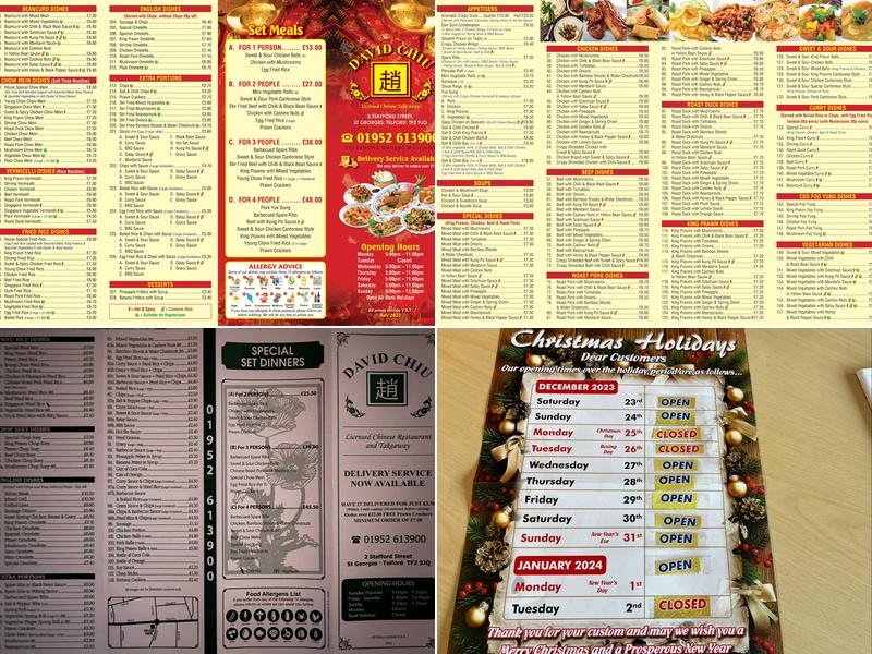 David Chiu Menu