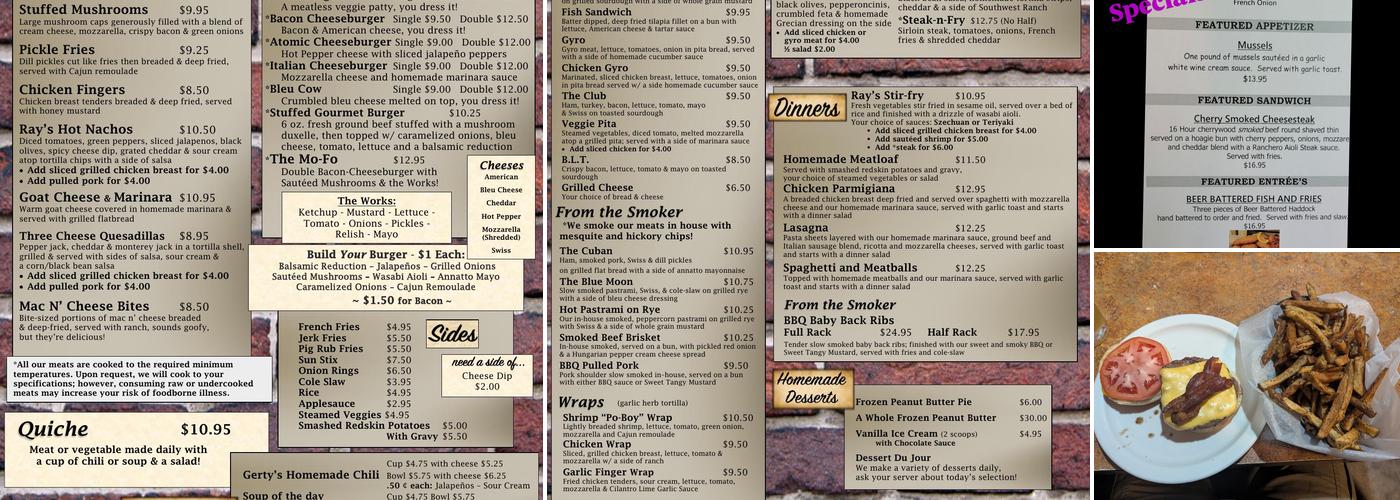 Ray’s Place Menu