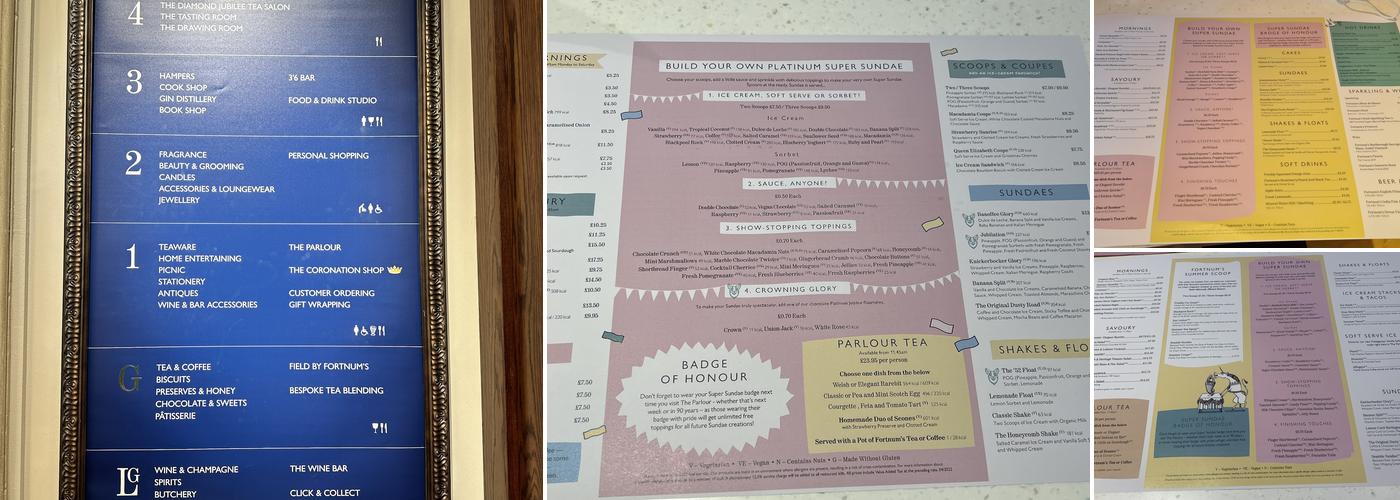 The Parlour at Fortnum & Mason Menu