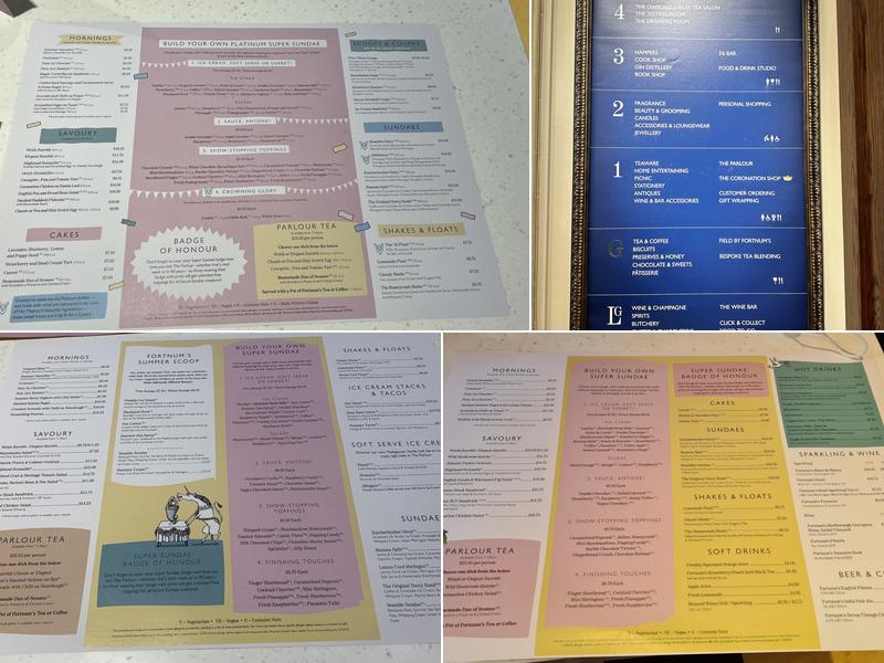 The Parlour at Fortnum & Mason Menu