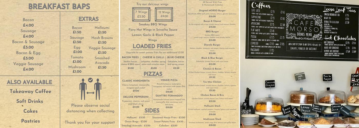 Café Morso Colwall Menu