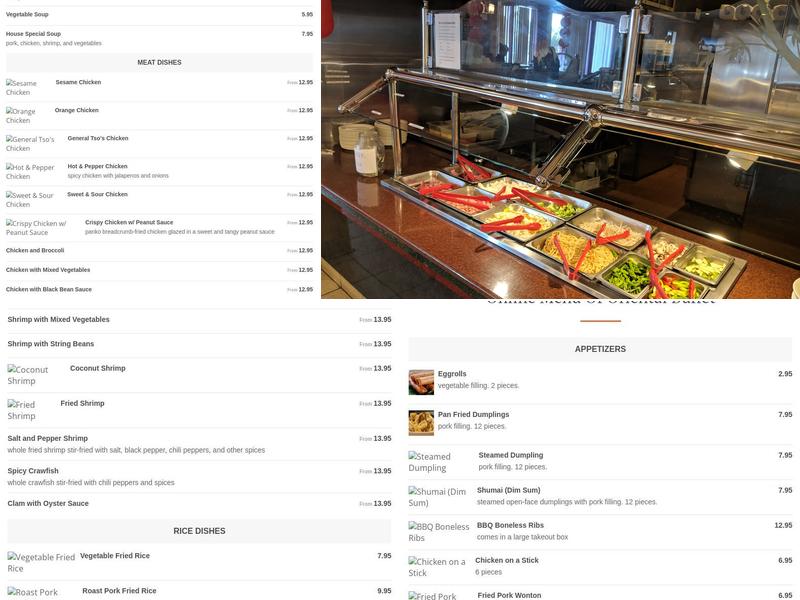 Oriental Buffet Menu