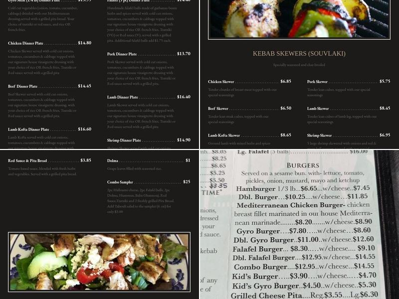 Kebab Cafe Menu