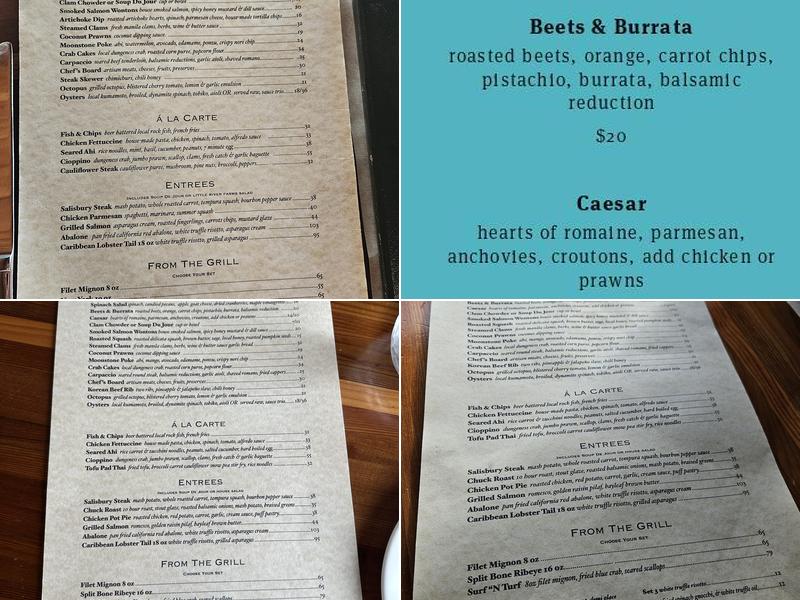 Moonstone Grill Menu
