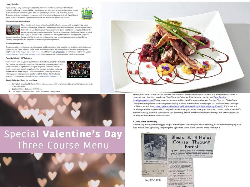 Fairways Restaurant Menu