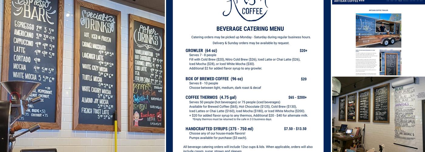 Artisan Coffee Menu