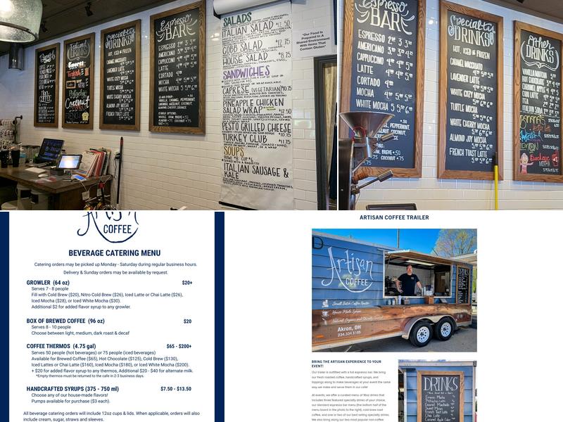 Artisan Coffee Menu