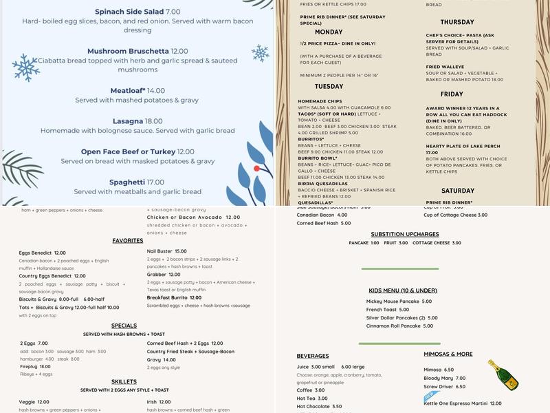 Rusty Nail Saloon Menu