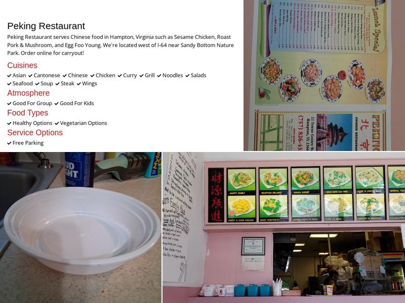 PEKING Menu