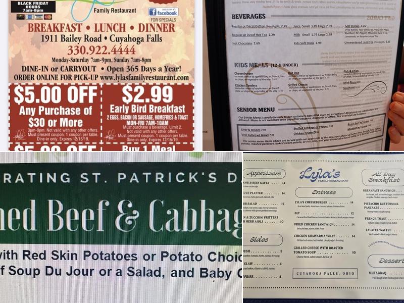 Lyla's Family Restaurant Menu