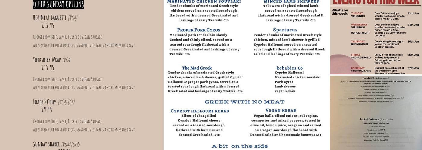 The Offley Arms Menu