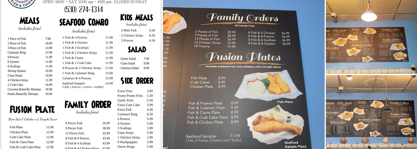 London's Best Fish & Chips Menu