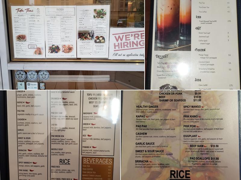 Tida Thai Cuisine Menu