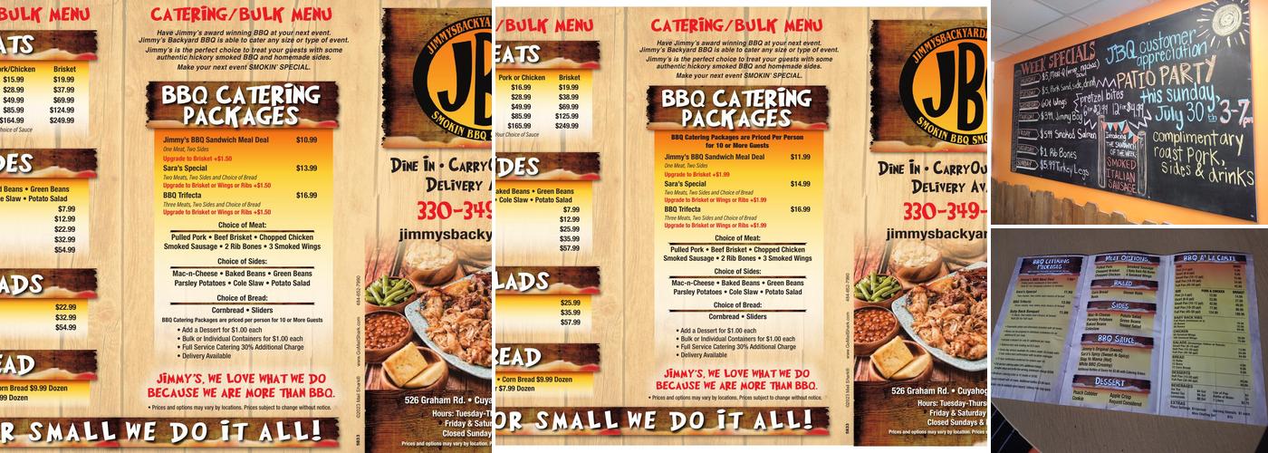 Jimmy's Backyard BBQ Menu
