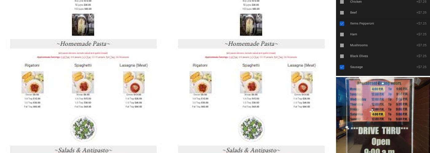 Emidio & Sons Italian Restaurant Menu