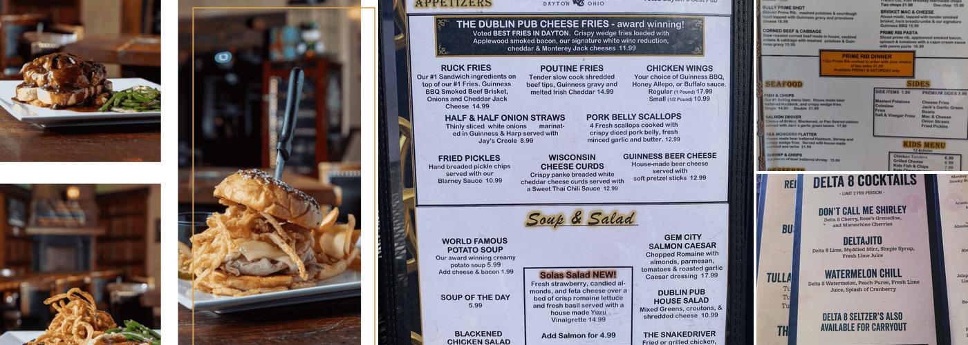 Dublin Pub Menu