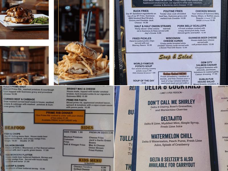 Dublin Pub Menu